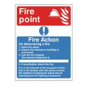 Fire Action Notice “Fire Point” – Vinyl (150mm x 200mm) FAN3V